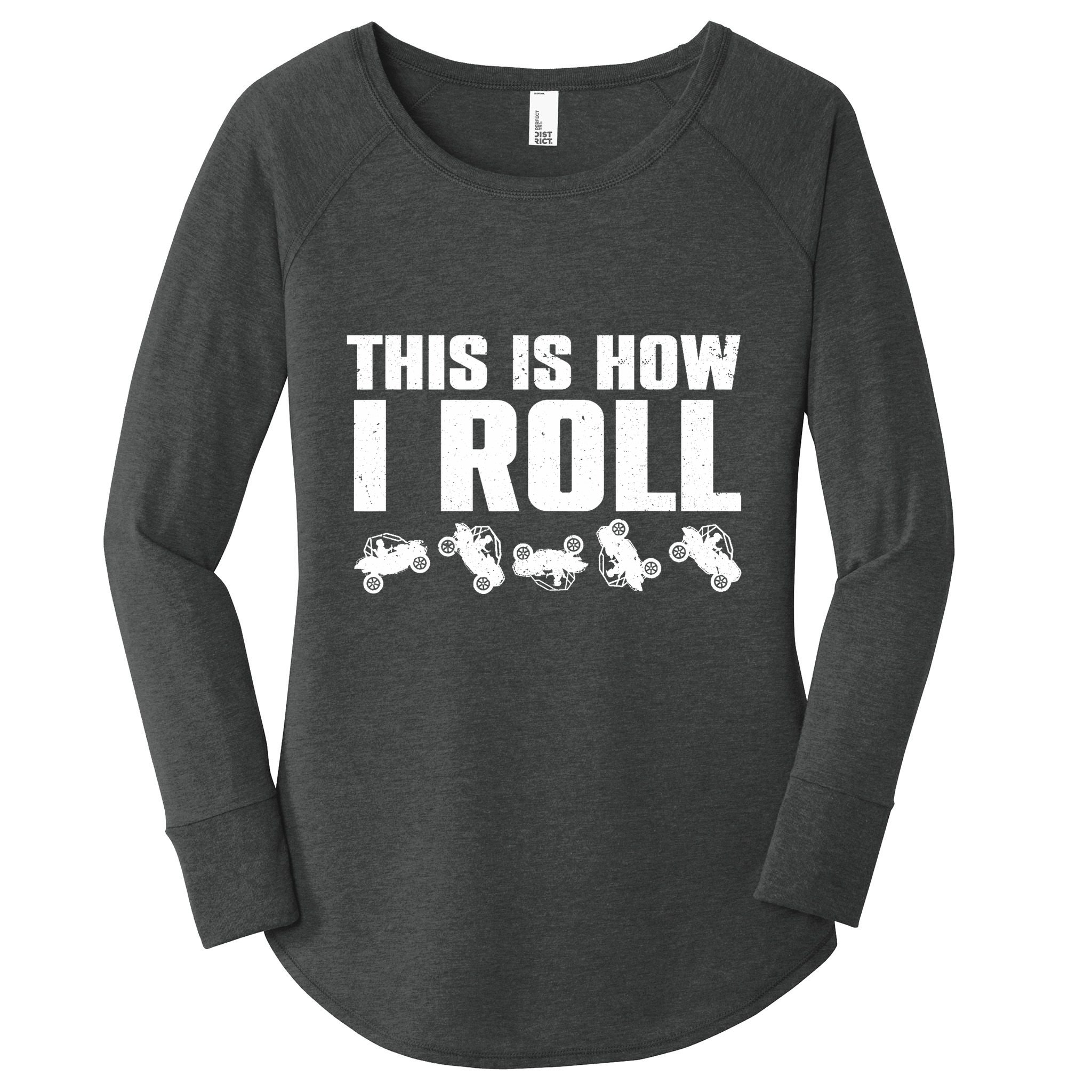 Funny Side-By-Side UTV Art 4 Wheeler ATV Lover Women's Perfect Tri Tunic Long Sleeve Shirt