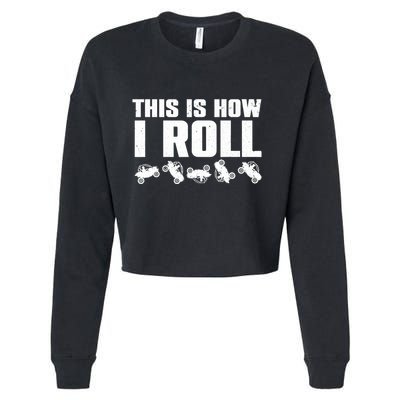 Funny Side-By-Side UTV Art 4 Wheeler ATV Lover Cropped Pullover Crew
