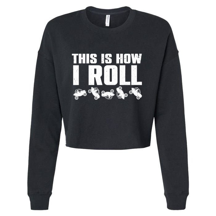 Funny Side-By-Side UTV Art 4 Wheeler ATV Lover Cropped Pullover Crew