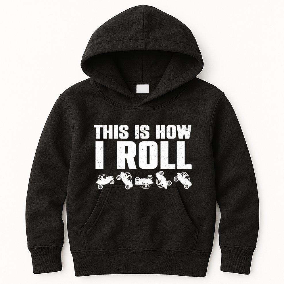 Funny Side-By-Side UTV Art 4 Wheeler ATV Lover Kids Hoodie