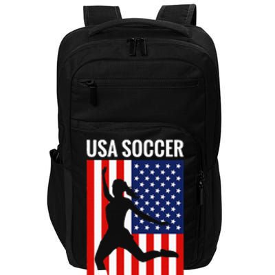 Funny Soccer Usa Soccer Play Like A Girl Impact Tech Backpack