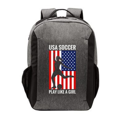 Funny Soccer Usa Soccer Play Like A Girl Vector Backpack