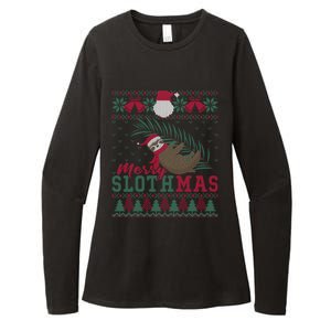 Funny Sloth Ugly Christmas Merry Slothmas Happy Holiday Gift Womens CVC Long Sleeve Shirt