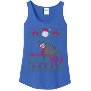 Funny Sloth Ugly Christmas Merry Slothmas Happy Holiday Gift Ladies Essential Tank