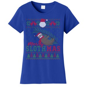 Funny Sloth Ugly Christmas Merry Slothmas Happy Holiday Gift Women's T-Shirt