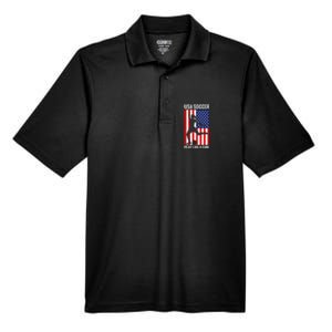 Funny Soccer Usa Soccer Play Like A Girl Men's Origin Performance Pique Polo