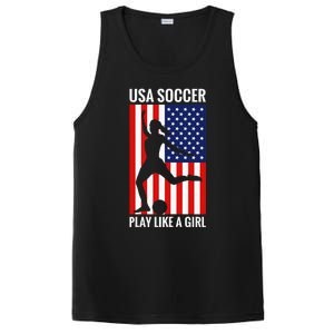 Funny Soccer Usa Soccer Play Like A Girl PosiCharge Competitor Tank