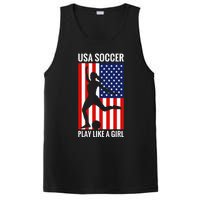 Funny Soccer Usa Soccer Play Like A Girl PosiCharge Competitor Tank