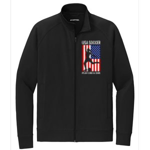 Funny Soccer Usa Soccer Play Like A Girl Stretch Full-Zip Cadet Jacket