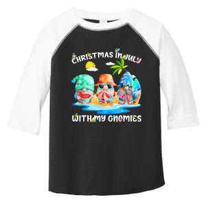 Funny Summer Vacation Gnomies Gnomes For Christmas In July Toddler Fine Jersey T-Shirt