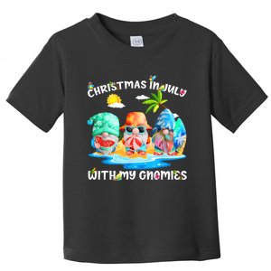 Funny Summer Vacation Gnomies Gnomes For Christmas In July Toddler T-Shirt