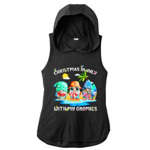 Funny Summer Vacation Gnomies Gnomes For Christmas In July Tank Top Ladies PosiCharge Tri-Blend Wicking Draft Hoodie Tank