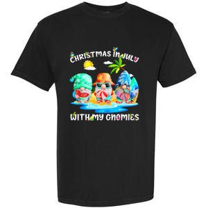 Funny Summer Vacation Gnomies Gnomes For Christmas In July Tank Top Garment-Dyed Heavyweight T-Shirt