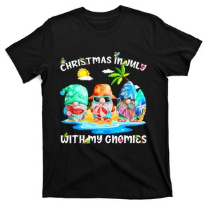 Funny Summer Vacation Gnomies Gnomes For Christmas In July Tank Top T-Shirt