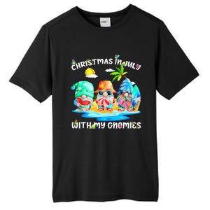 Funny Summer Vacation Gnomies Gnomes For Christmas In July Tank Top Tall Fusion ChromaSoft Performance T-Shirt