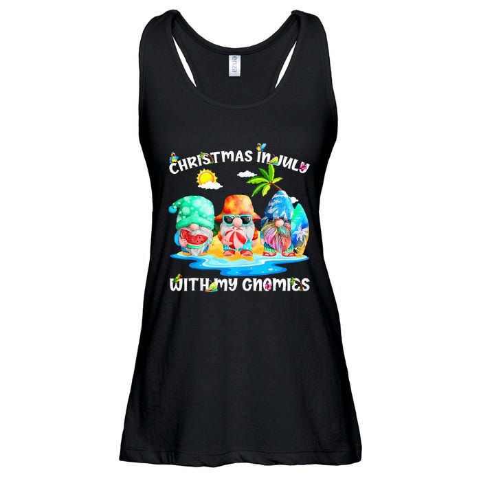 Funny Summer Vacation Gnomies Gnomes For Christmas In July Tank Top Ladies Essential Flowy Tank