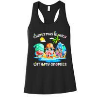 Funny Summer Vacation Gnomies Gnomes For Christmas In July Tank Top Women's Racerback Tank