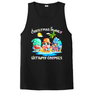 Funny Summer Vacation Gnomies Gnomes For Christmas In July Tank Top PosiCharge Competitor Tank