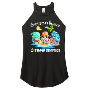 Funny Summer Vacation Gnomies Gnomes For Christmas In July Tank Top Women's Perfect Tri Rocker Tank