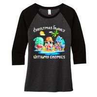 Funny Summer Vacation Gnomies Gnomes For Christmas In July Tank Top Women's Tri-Blend 3/4-Sleeve Raglan Shirt