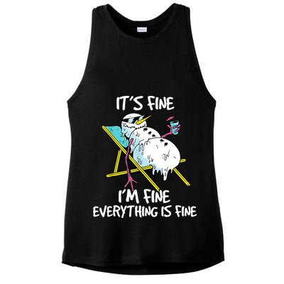 Funny Summer Vacation Gnomies Gnomes For Christmas In July Ladies PosiCharge Tri-Blend Wicking Tank