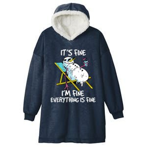 Funny Summer Vacation Gnomies Gnomes For Christmas In July Hooded Wearable Blanket