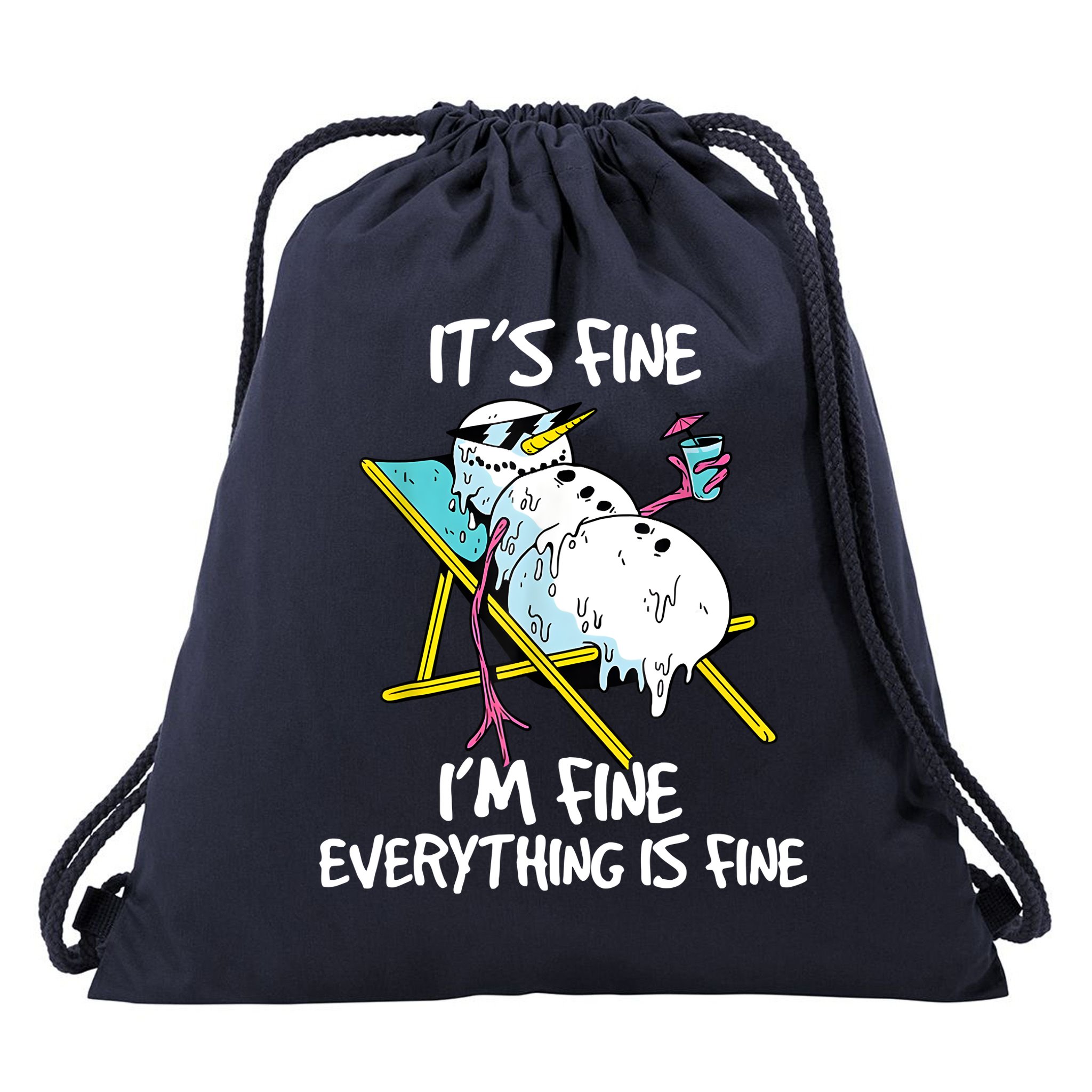 Funny Summer Vacation Gnomies Gnomes For Christmas In July Drawstring Bag