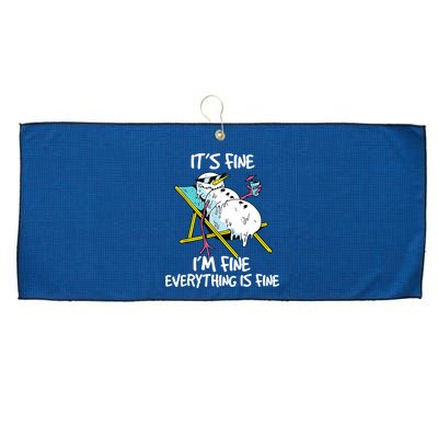 Funny Summer Vacation Gnomies Gnomes For Christmas In July Large Microfiber Waffle Golf Towel