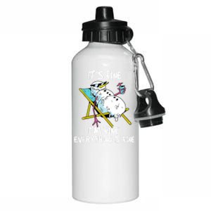 Funny Summer Vacation Gnomies Gnomes For Christmas In July Aluminum Water Bottle