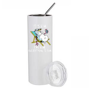 Funny Summer Vacation Gnomies Gnomes For Christmas In July Stainless Steel Tumbler