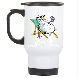 Funny Summer Vacation Gnomies Gnomes For Christmas In July Stainless Steel Travel Mug