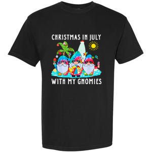 Funny Summer Vacation Gnomies Gnomes For Christmas In July Garment-Dyed Heavyweight T-Shirt