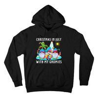 Funny Summer Vacation Gnomies Gnomes For Christmas In July Hoodie