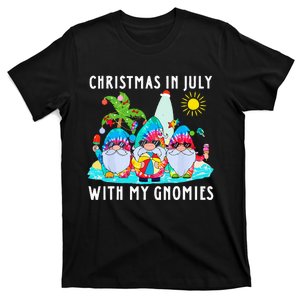 Funny Summer Vacation Gnomies Gnomes For Christmas In July T-Shirt