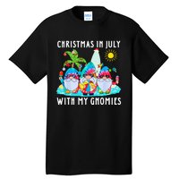 Funny Summer Vacation Gnomies Gnomes For Christmas In July Tall T-Shirt