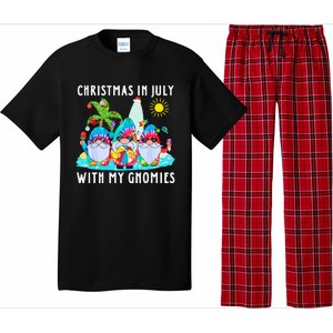 Funny Summer Vacation Gnomies Gnomes For Christmas In July Pajama Set