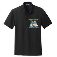 Funny Summer Vacation Gnomies Gnomes For Christmas In July Dry Zone Grid Polo