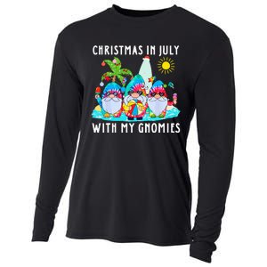 Funny Summer Vacation Gnomies Gnomes For Christmas In July Cooling Performance Long Sleeve Crew