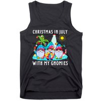 Funny Summer Vacation Gnomies Gnomes For Christmas In July Tank Top