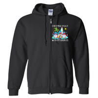 Funny Summer Vacation Gnomies Gnomes For Christmas In July Full Zip Hoodie