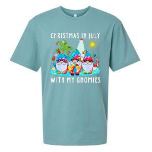 Funny Summer Vacation Gnomies Gnomes For Christmas In July Sueded Cloud Jersey T-Shirt