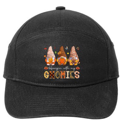 Fall Season Vibes Hanging With My GnomiesHappy Autumn Gnome  7-Panel Snapback Hat