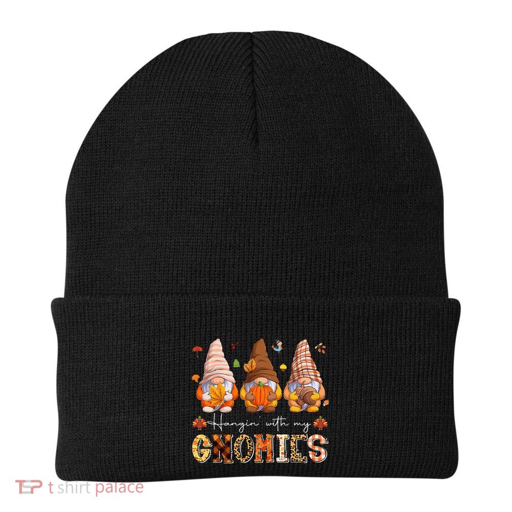 Fall Season Vibes Hanging With My GnomiesHappy Autumn Gnome  Beanie