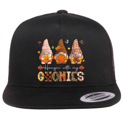 Fall Season Vibes Hanging With My GnomiesHappy Autumn Gnome  Flatbill Hat