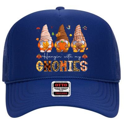 Fall Season Vibes Hanging With My GnomiesHappy Autumn Gnome  High Crown Mesh Back Trucker Hat