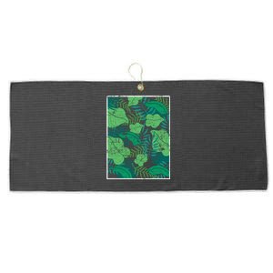 Floral Summer Vibes Exotic Flowers Vacay Tropical Summer Cute Gift Large Microfiber Waffle Golf Towel