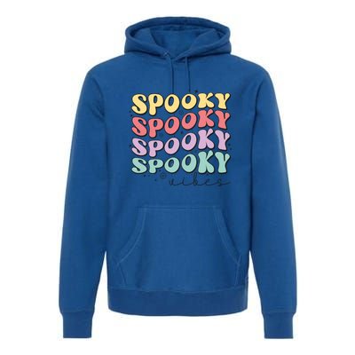 Funny Spooky Vibes Halloween Groovy Costume Gift Premium Hoodie