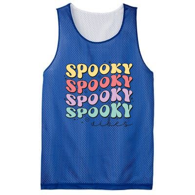 Funny Spooky Vibes Halloween Groovy Costume Gift Mesh Reversible Basketball Jersey Tank