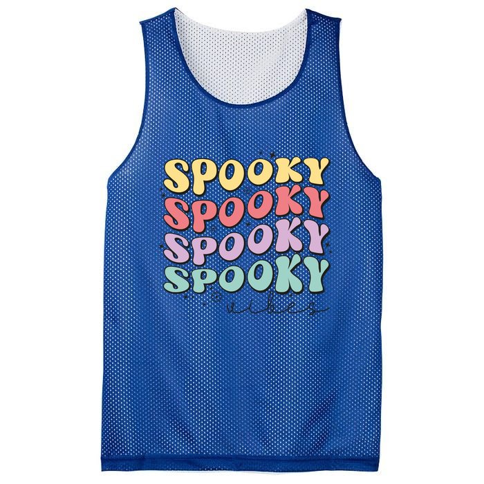 Funny Spooky Vibes Halloween Groovy Costume Gift Mesh Reversible Basketball Jersey Tank