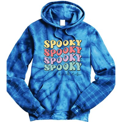 Funny Spooky Vibes Halloween Groovy Costume Gift Tie Dye Hoodie